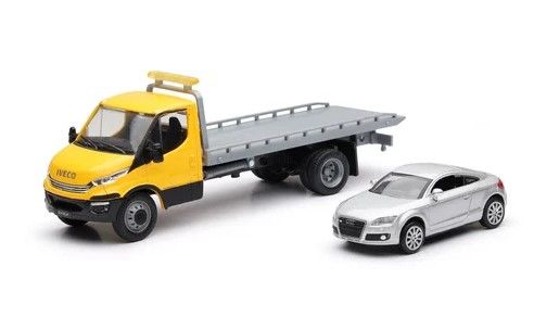 NEW16233C - Camion IVECO porte voiture avec AUDI TT grise - 1