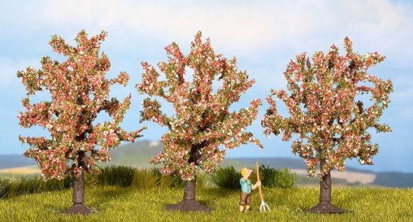 NOC25112 - 3 Arbres fruitiers , fleuris Rose 8 cm - 1