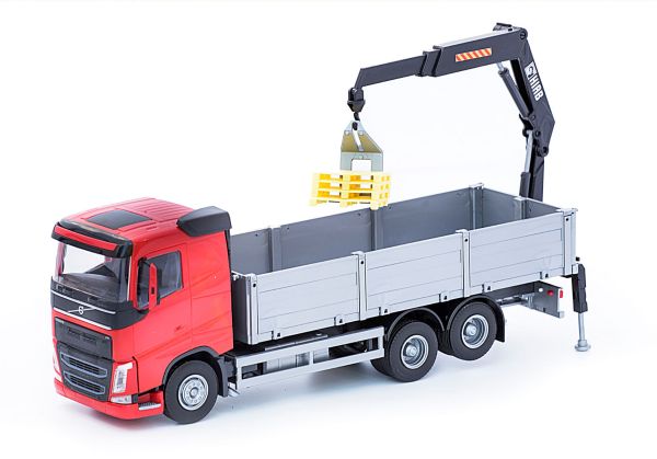 EMEK50355 - VOLVO FH rouge porteur 6x4 avec grue de déchargement HIAB - 1
