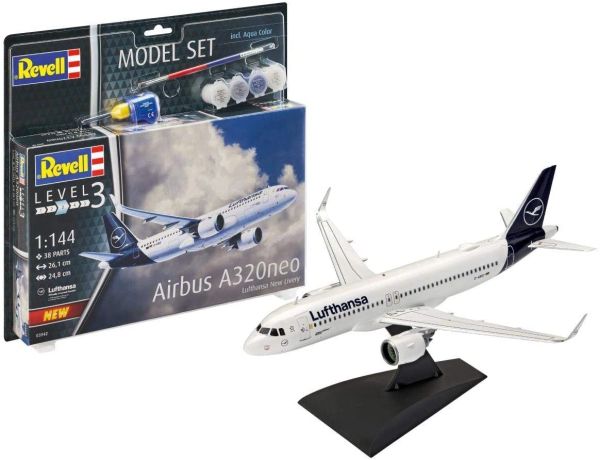 REV63942 - Model set Airbus A320 neo Lufthansa avec peinture à assembler - 1