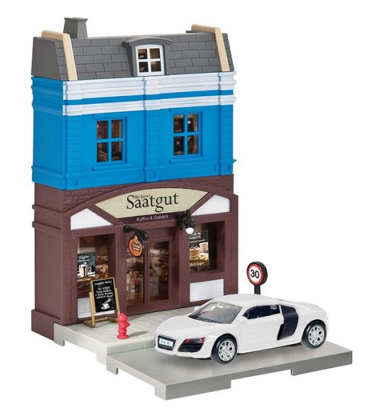 HER800013 - Ensemble avec cafétéria et AUDI R8 v8 blanche - 1