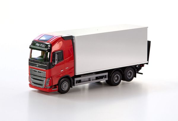 EMEK89115 - VOLVO FH 6x4 rouge avec caisse et hayon - 1