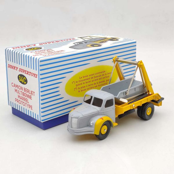 DIN34C - BERLIET multibenne 4x2 MARREL gris et jaune – Édition ATLAS - 1