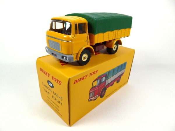 DIN584 - BERLIET GAK 4x2 porteur bâché jaune et vert – Édition ATLAS - 1