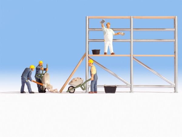 NOC15054 - Maçons avec échaffaudage et accessoires - 1