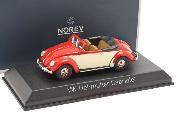 NOREV840022 - VOLKSWAGEN Beetle cabriolet ouvert 1949 rouge et beige - 1