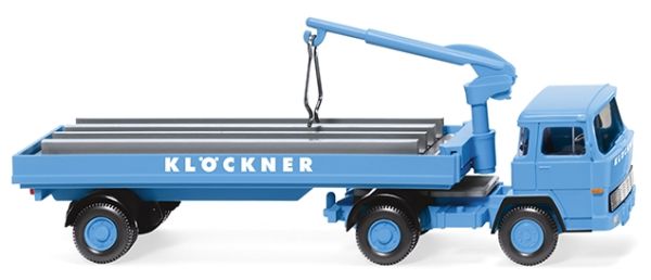 WIK050205 - MAGIRUS 135 D 11 FS 4x2 avec remorque plateau et grue KLÖCKNER - 1