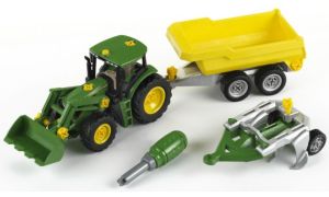 KLE3904 - JOHN DEERE 6215R avec Remorque et Herse