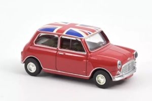NOREV310521 - MINI COOPER S 1964 rouge tartan avec drapeau sur le toit