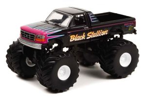GREEN49110-E - FORD F-250 1992 Monster Truck BLACK STALLION de la série KINGS OF CRUNCH sous blister