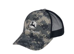 MC13080407BK - Casquette avec arrière en filet de marque commerciale JOHN DEERE motif gris